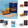 Multicolor Happy Father's Day Greeting Cards Cartoon Pattern Congratulation Cards Father's Day