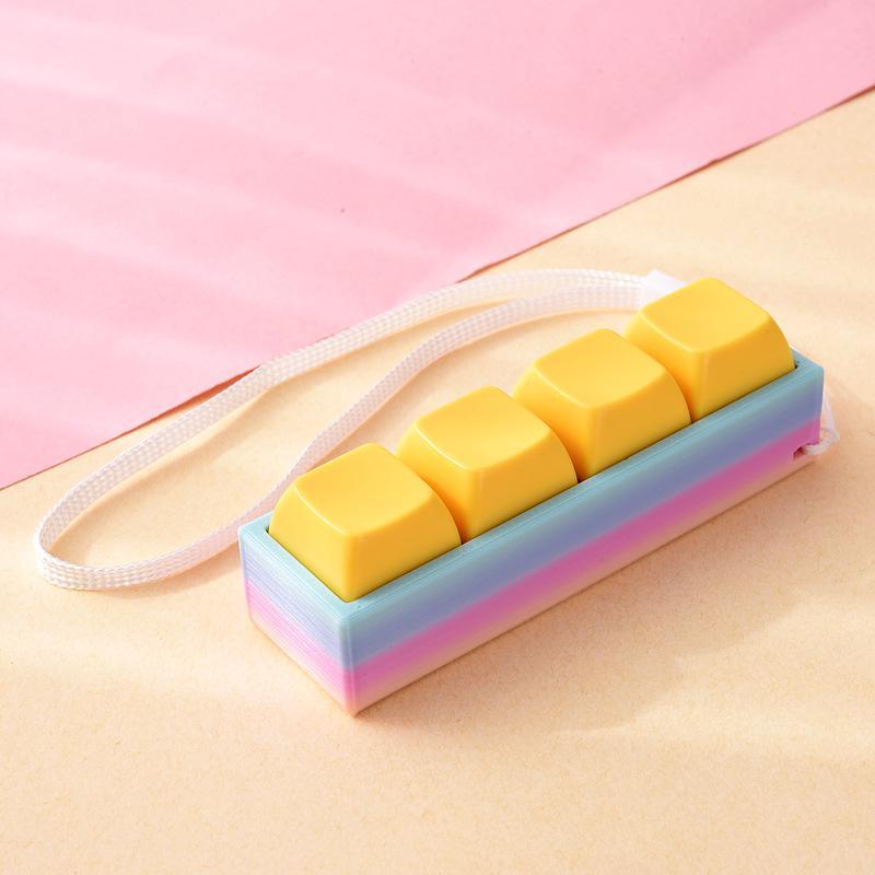 Portable Stress Relief Toy with Button Lanyard Anti-Anxiety Fidget Toy for Adults Kids Office Travel Pressure Alleviation