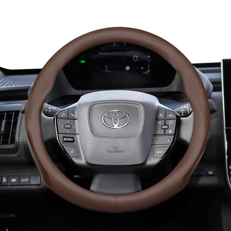 For Toyota 35-36.5cm Round Steering Wheel Cover Ultra-Thin Micro Fiber Leather Camry 86 Scion FR-S GT86 Prius bZ4X Corolla Levin