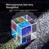 Hexahedral 3D Optical Crystal Color Prism, Smooth Edge Stress Relief Toy, Photography Prop For Student Science Education Gift