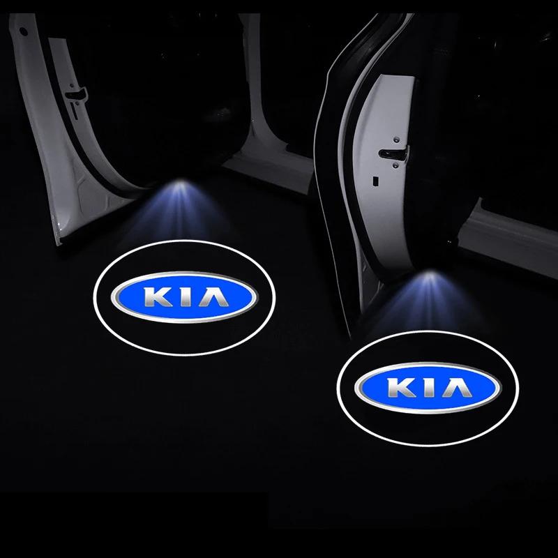 2026 Hot Car Sticker Car Door Welcome Laser Led Projector Logo Light Wireless Car Accessories For KIA Sportage Ceed Rio 3 4 Pica