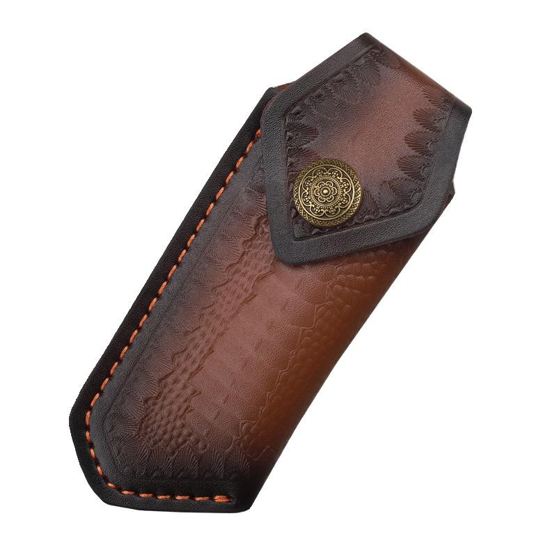

Другий шар коров ячої шкіри Чохол для ножа Шкіряний футляр Потовщений захисний тримач для ножа Портативний універсальний рукав для ножа для кемпінгу на відкритому повітрі темно-коричневого кольору