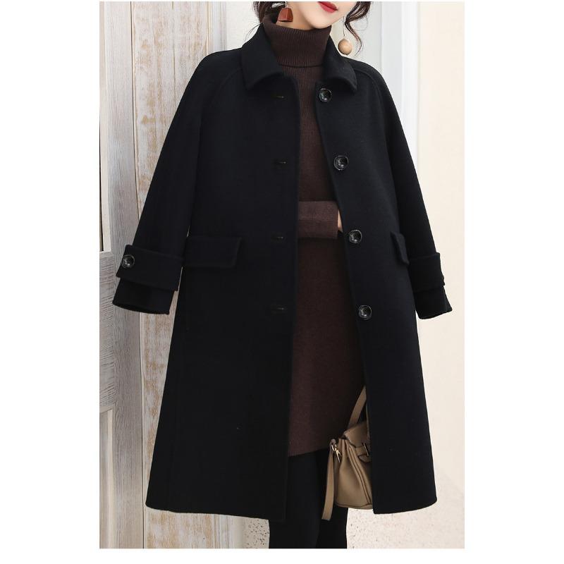 

Новое осенне-зимнее пальто прямого кроя с узором «елочка» и темпераментным повседневным шерстяным жакетом средней длины с лацканами 2XL