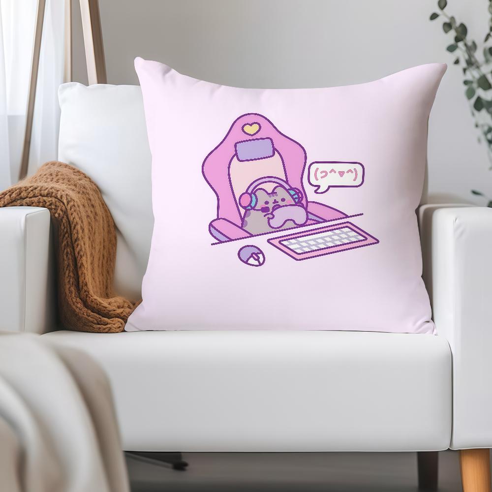 Cartoon Cute P-pusheen-s Pillow Case Applicable Space For Guest Rooms Interiors Cars Office House Decoration