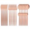 24Pcs Rainbow Cutlery Set 304 Stainless Steel Flatware Silverware Set Knife/Fork/Spoon/Teaspoon Tableware Set for Home