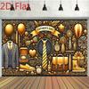 2D Schwarz-Gold-Banner zum Vatertag für Fotokabinen und Familientreffen