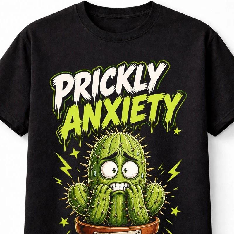 Prickly Anxiety Funny Cactus Meme Cute Unisextal Health Humor Unisex TShirt S