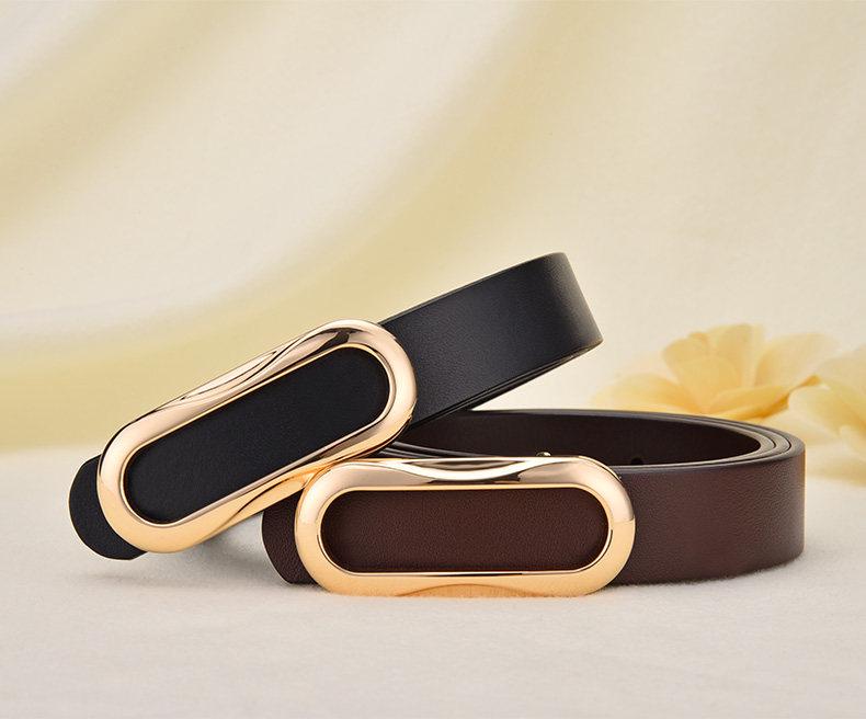 Women's Genuine Leather Black Waist Belt for Casual and Formal Wear