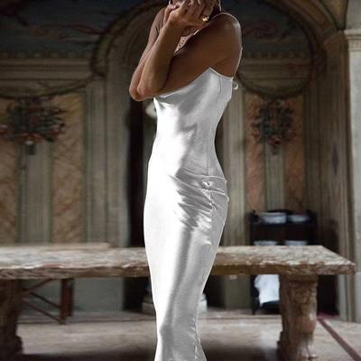 Summer Women's Dress Solid Colour Sexy Temperament Halter One Step Dresses
