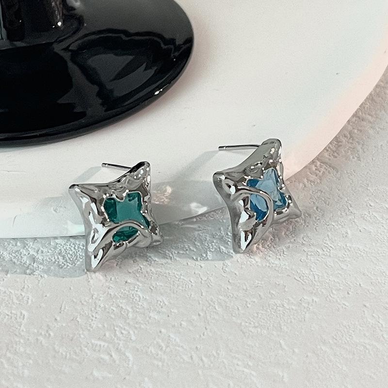 Xingshou Zirkon Ohrstecker Nischen-Design High-End Ohrringe Süßer Cooler Stil Stern Französische Ohrringe Damen
