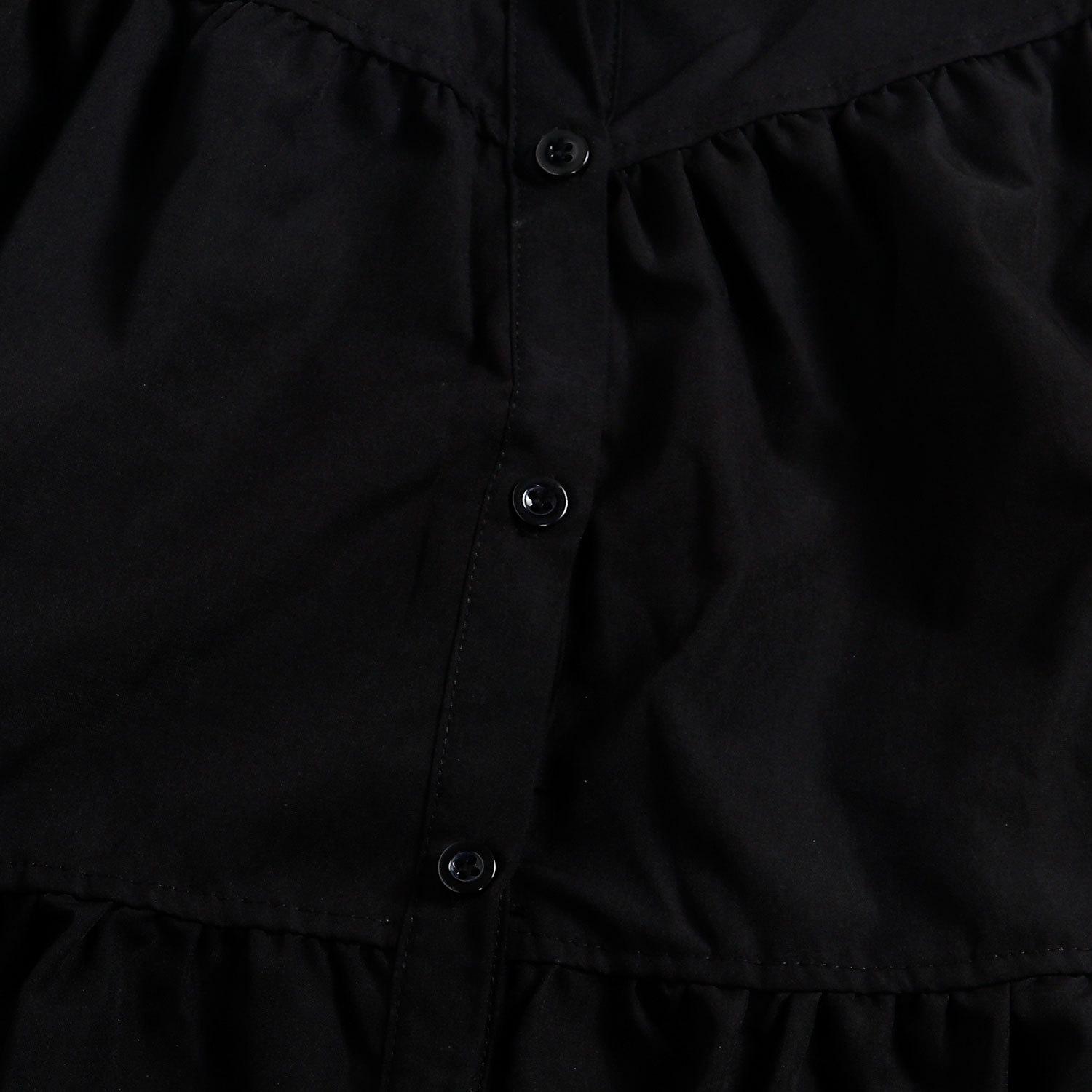 Женское летнее модное однотонное повседневное свободное платье с рукавами-фонариками — фото 21