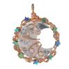 Natural Crystal Moon Pendant, Handmade Copper Wire Wrapped Gemstone Jewelry