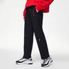 Li Ning Sports Fashion Series Daily Progress Theme Embroidered Pattern Casual Straight Leg Sports Knit Pants Women Pants Black AKLR022-1