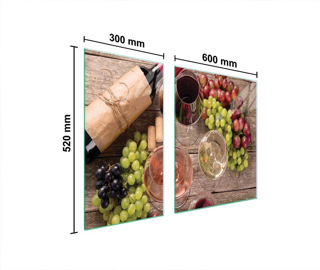 GLAS-KOCHFELD-SCHUTZPLATTE 90x52 WEIN