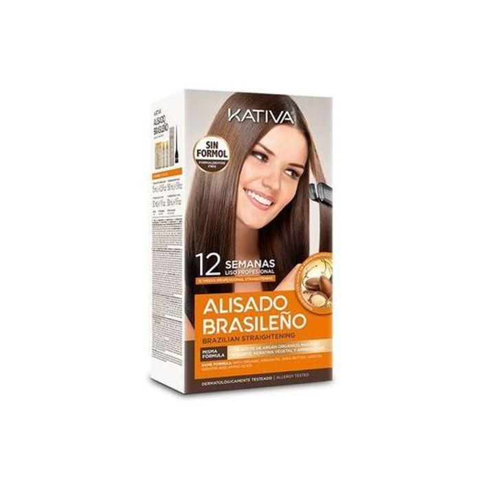 Système De Lissage Brésilien - KATIVA - Alisado Brésilien - Kératine - Huile D'argan - Sans Formaldéhyde