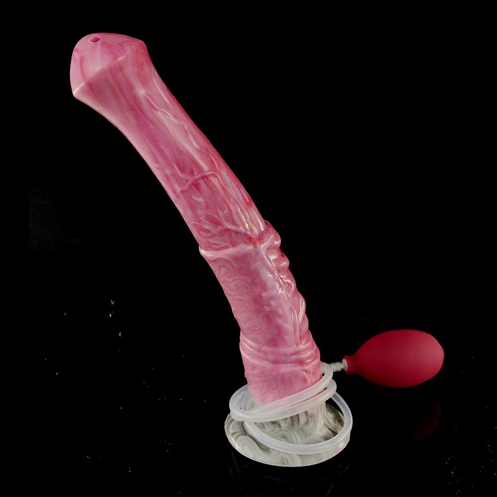 Ejaculation Horse Dildo With Suction Cup Spray Liquid Squirting Penis Silicone Multi Color Anal Sex Toys For Men Women
