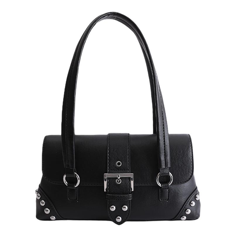 

2026 New Fashion Fresh Hot Trendy Shoulder Bags Solid Hasp Popularity Commute Exquisite Stylish Design Women s Underarm Bags чёрный