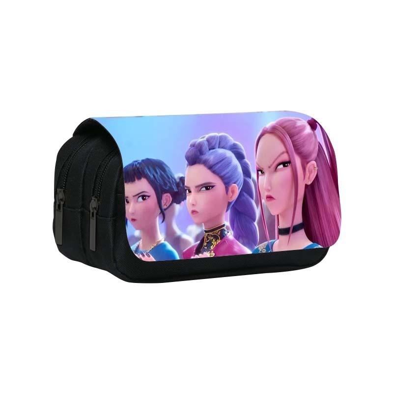Kpop Demon Hunters Pattern Pencil Organizer With Durable Polyester Material For Students