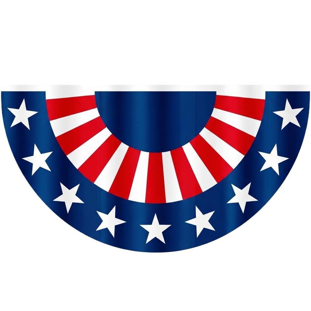Fan Shaped Polyester Banner Festival Hanging Flag Yard Party Layout Ornament