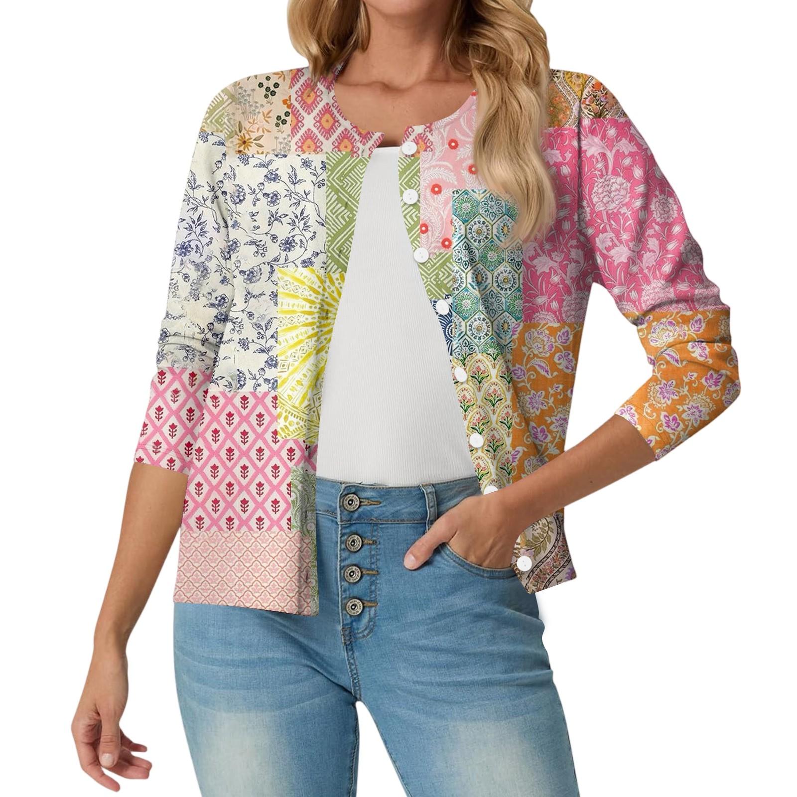 

Женский модный, повседневный, удобный кардиган с цветочным принтом XL арбуз красный