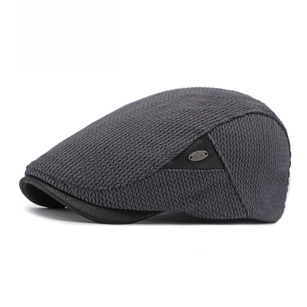 Unisex Warm Wool Blend Flat Cap, Fleece-Lined Vintage Newsboy Beret Hat for Men and Women