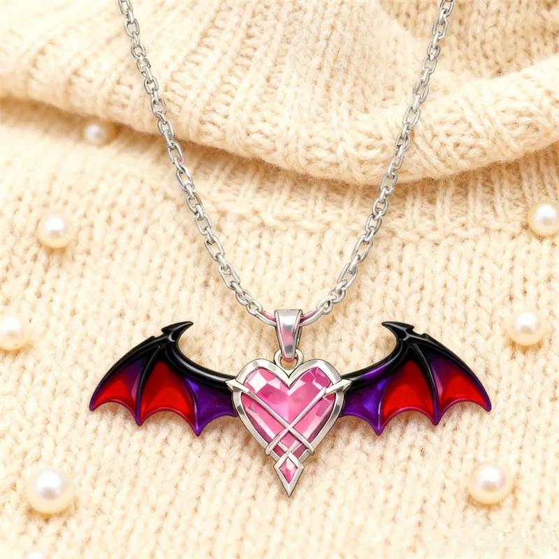Jeu Genshin Impact Durin Collier Cosplay Ailes de Dragon Pendentif Cœur Chaîne de Clavicule Unisexe Accessoires de Bijoux pour Couple