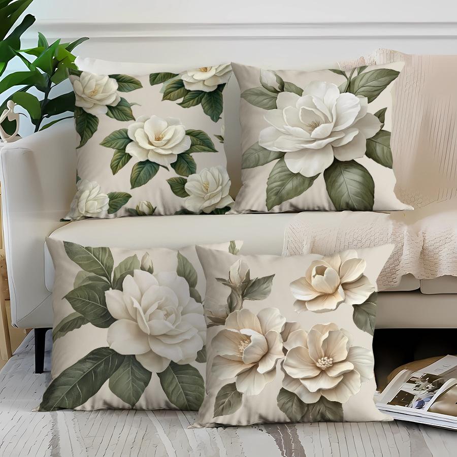 New Plant Flower Pillow Cover for Home Bedroom Sofa Cushion Cover Soft Printed Cushion Cover