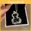 New Chinese Style Zircon Gourd Leaf Necklace For Women With Elegant Floral Pendant