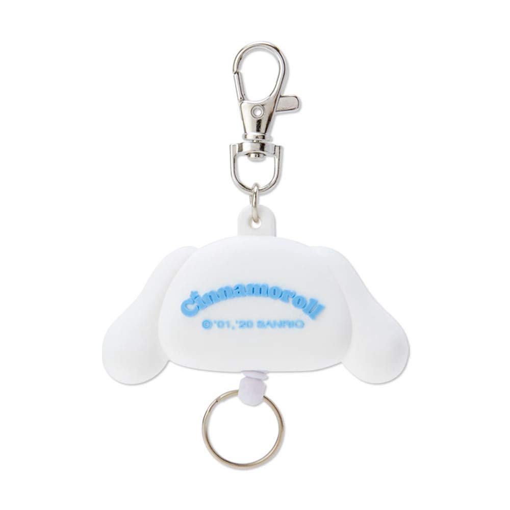 Sanrio Cinnamoroll Reel 189618 Face-Shaped Keychain, White,