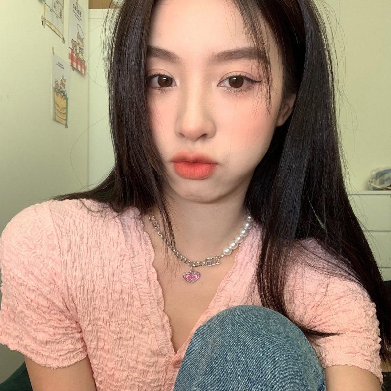 iF ME Drăguț roz în formă de inimă perle colier brățară femei bijuterii de modă accesorii