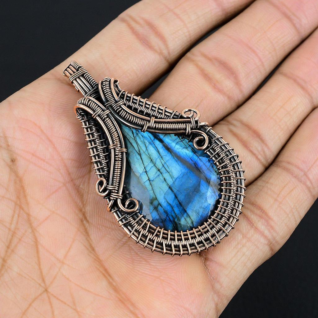 Labradorite Pendant, Handmade Gemstone 925 Sterling Silver Pendant Antique Jewelry, For Gift Silver Jewelry
