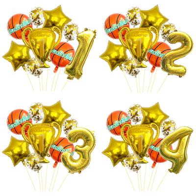 Thème Sport Basket Trophée de Champion Ballon en Film Aluminium Set Décoration Ballons Fête d'Anniversaire