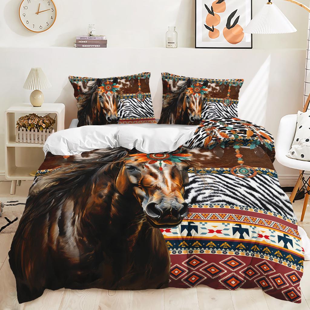 Schiff Leuchtturm Auto 3D Digitaldruck Muster Bettbezug Kissenbezug Schlafzimmer Bettwäsche Dreiteiliges Set