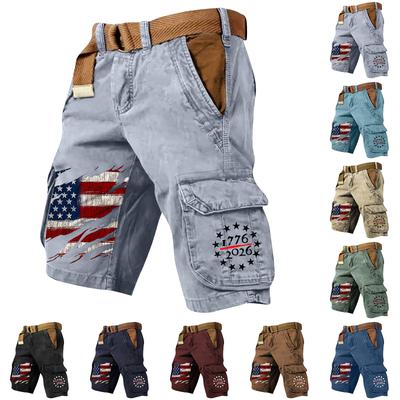 Men's Summer Printed Casual Multi-Pocket Cargo Shorts