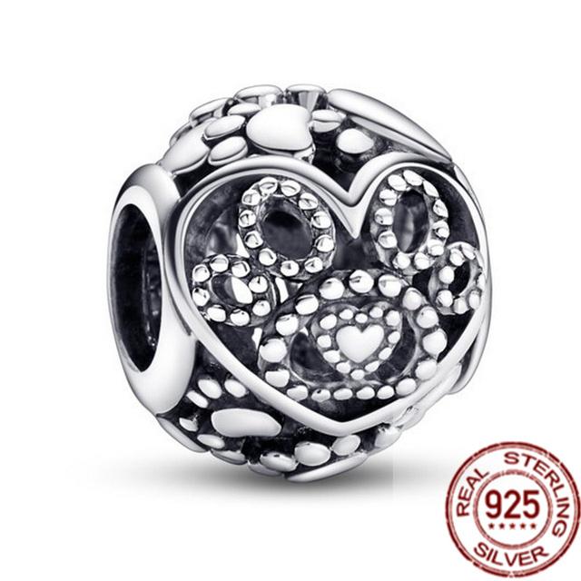 DIY Sparkling Family Tree Rose Flowers Car Heart Charm 925 Sterling Silver Beads Fit Original Fasion Bracelet Fine Jewelry Gift