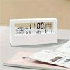 Silent Smart Clock LED Electronic Desk Clock with Digital Weather Thermometer Hygrometer and Date Display in Transparent Design