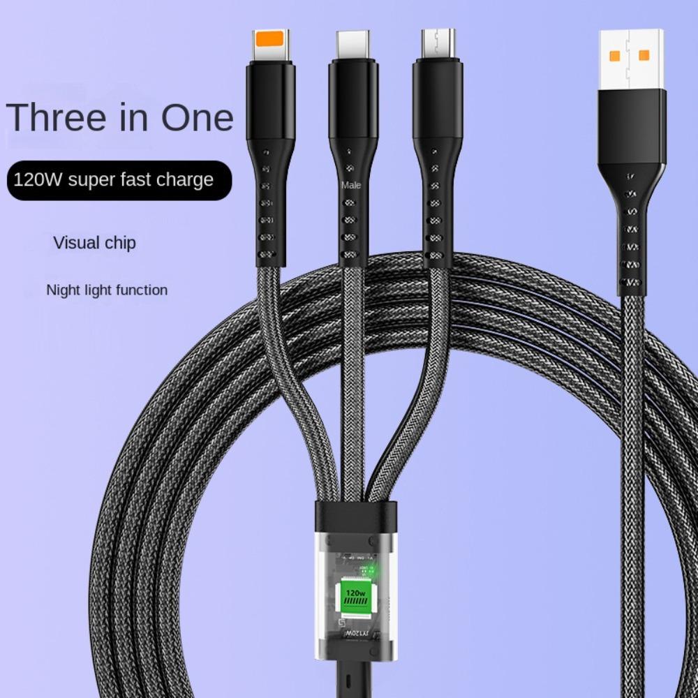 

Micro USB/ Type C/IOS Phone Data Cable 3 in 1 3 in 1 Fast Charging Cable Phone Charging