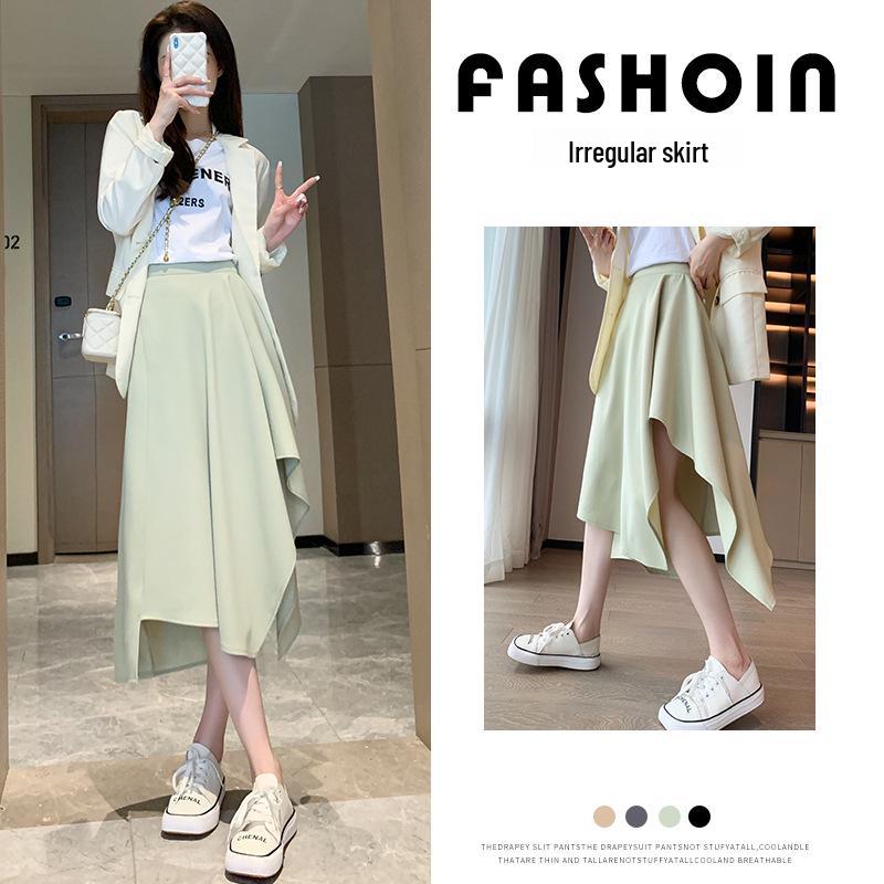 Plus Size High Waist A-Line Mid-Length Summer Skirt for Women