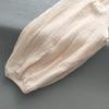 Pantaloni estivi per bambini coreani, casual, in cotone e lino, tinta unita, larghi e plissettati, pantaloni harem a vita alta per ragazze.