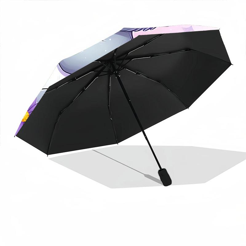 1pc Purple Koala Design Pattern Automatic 3-Fold Cartoon Umbrella, 8 Iron Frames, High-Value Folding Umbrella, Suitable for Office, Travel a