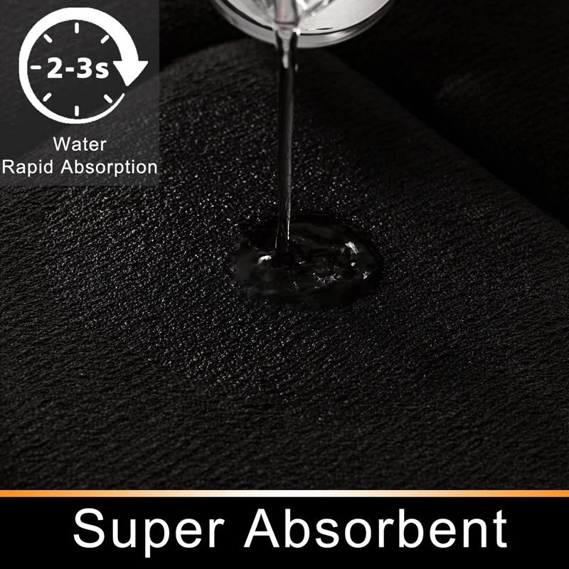 Inyahome Embossing Velvet  Black Bath Rug Solid High Quality Floor Mats Sponge Non-slip Bath Mat Alfombra De Baño Antideslizante