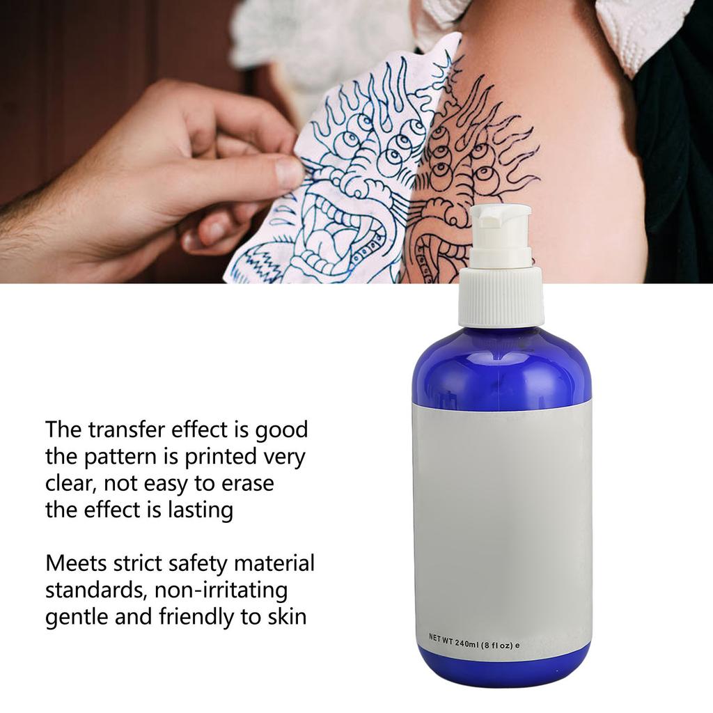 240ml Tattoo Transfer Cream Clear Pattern Texture Fine Tattoo Transfer Gel Tattoo Stencil Application Solution