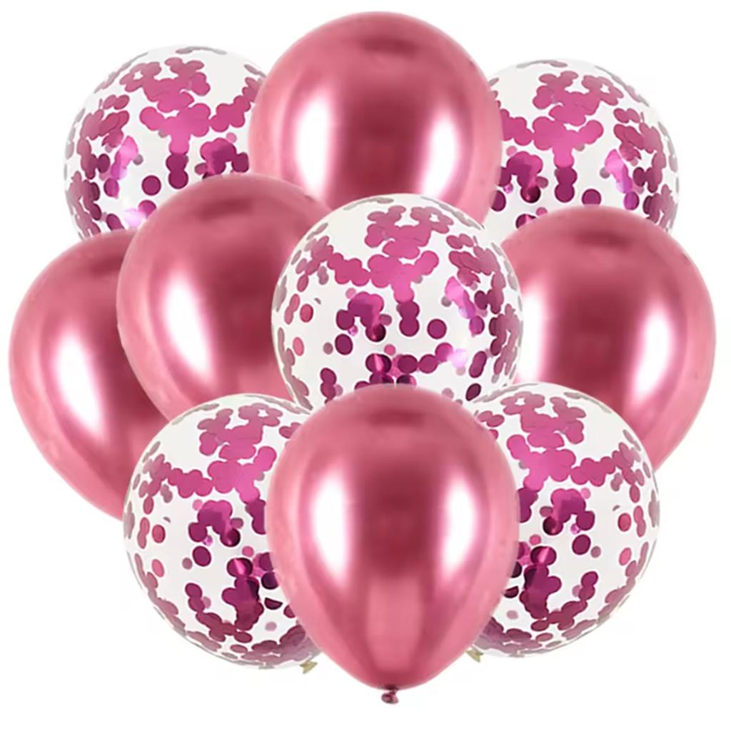 10PCS Gold Silver Metal Latex Confetti Balloons Wedding New year Birthday Party Decorations Matte Globos
