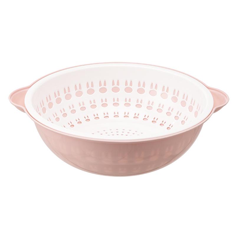 Double-Layer Round Drain Basket: Kitchen Plastic Rice & Vegetable Washing Basin