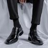Three-headed Leather Shoes Business Casual Dress British Suit Shoes Groom Wedding Shoes, Large Size