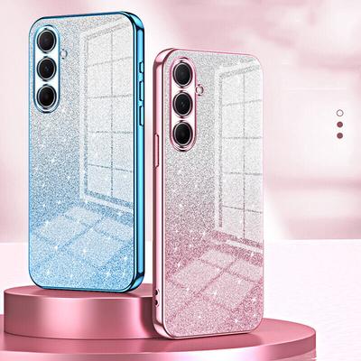 Gradient Glitter Plating Case For Samsung Galaxy S25 S24 S23 Ultra Plus S22 S21 FE A54 A34 A56 A16 A36 5G Silicone Protect Cover