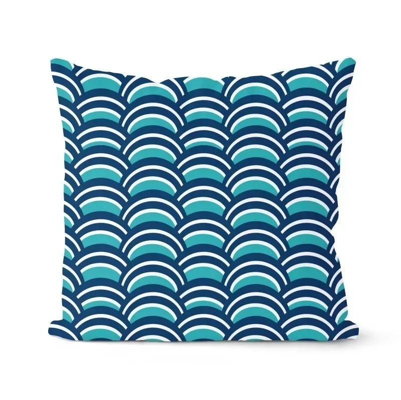 Home Decor Nautical Pattern Anchor, Crab, Shell Pillow Cover Pattern Cushion Covers For Sofa Bedroom Car Pillow Covers