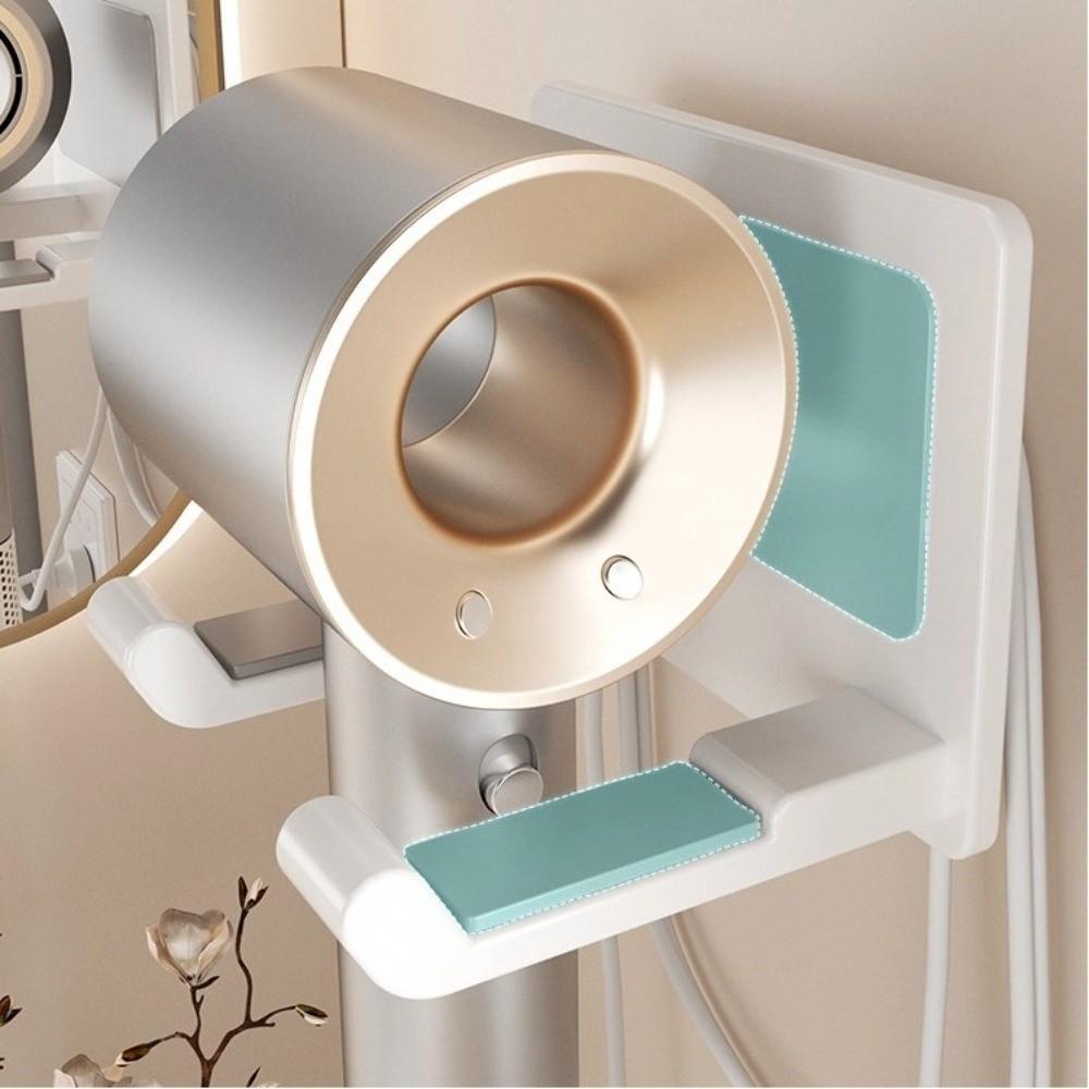Wall Mounted Hair Dryer Holder with Non-Slip Pad air Dryer Storage Rack Dryer Hair Stand  Bathroom