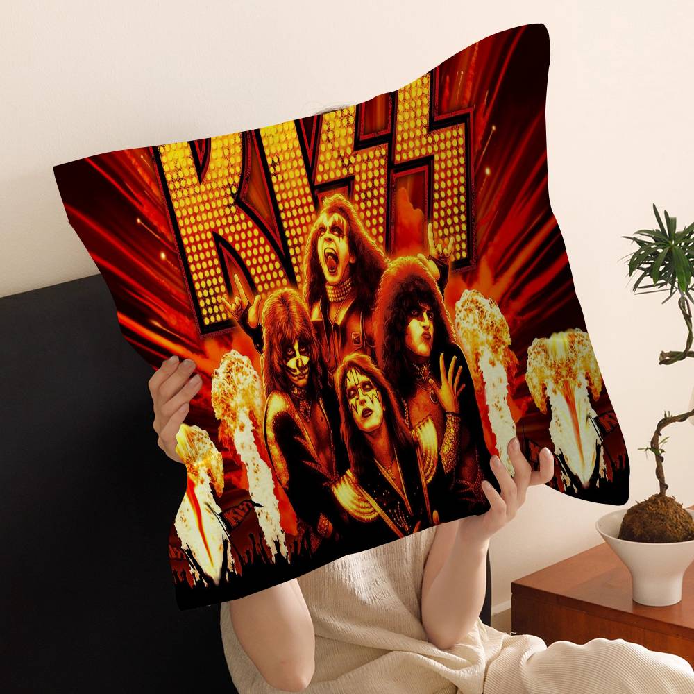 Kiss Band Decorative Room Aesthetics Pillow Case Home Decor Bedroom Sofa Bed Couch Pillow Cover 45x45