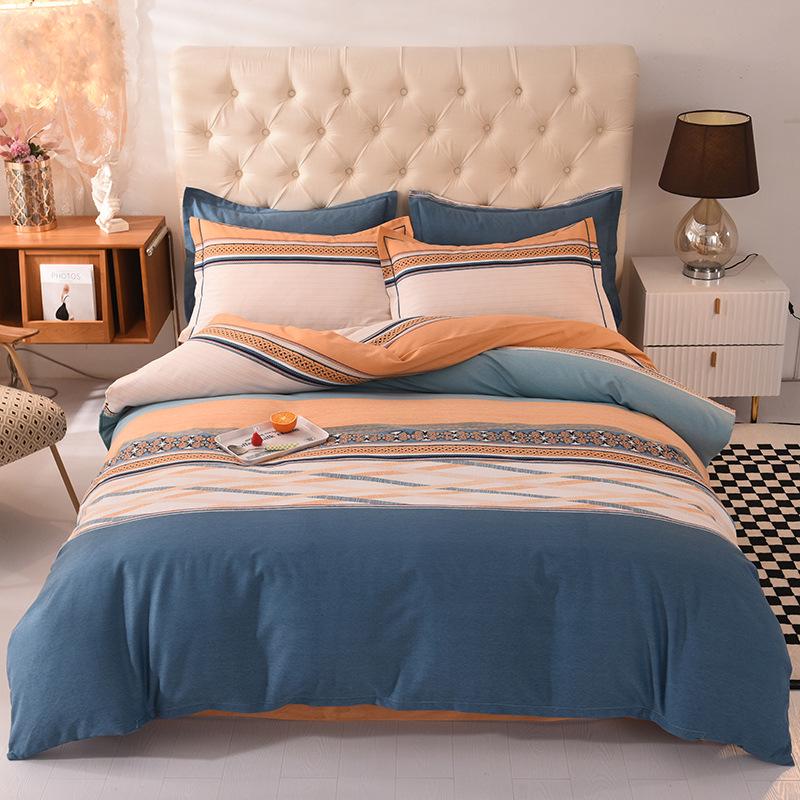Thickened Brushed Pure Cotton Autumn/Winter Bedding Set - All-Season Universal (Four-Piece & Three-Piece Options)